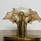 MidCentury Sputnik Flower Ceiling Flush Mount, Amber Murano Glass, Sische, 1960s