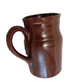 Large brown enamel pitcher