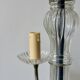 Vintage brass and glass three-branch chandelier