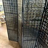 4-leaf screen in black openwork metal