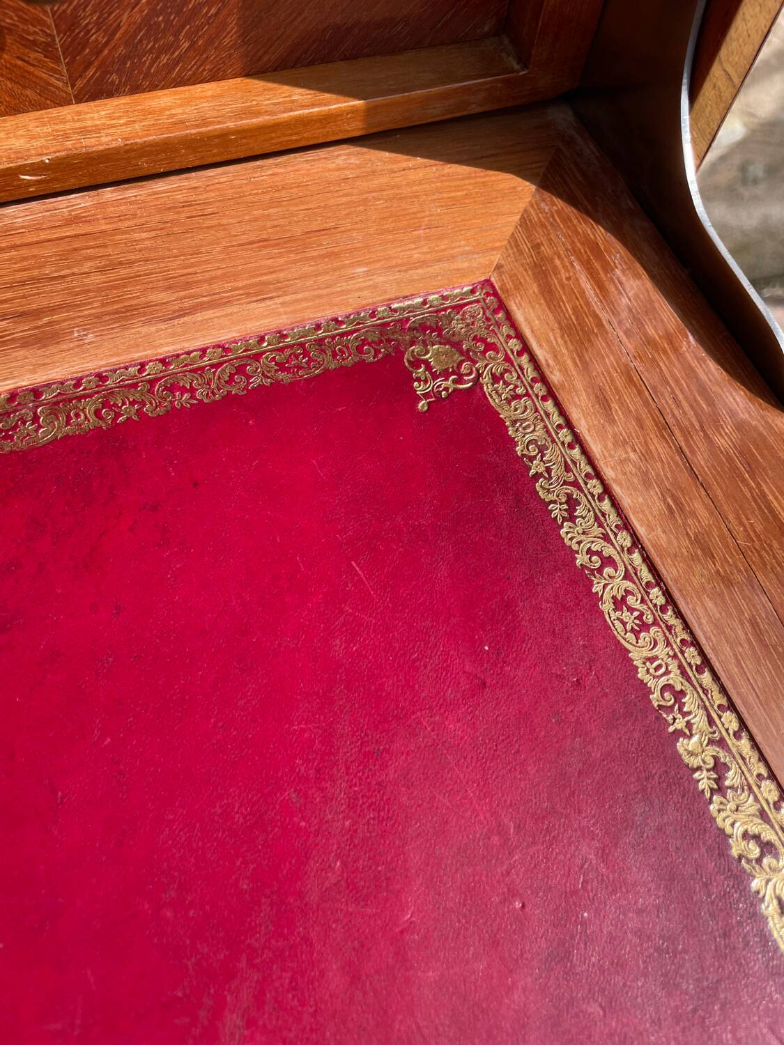 Old wooden and marble secretary