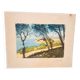 Old colour-enhanced etching – Mediterranean view from