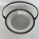 Antique glass cup with metal frame