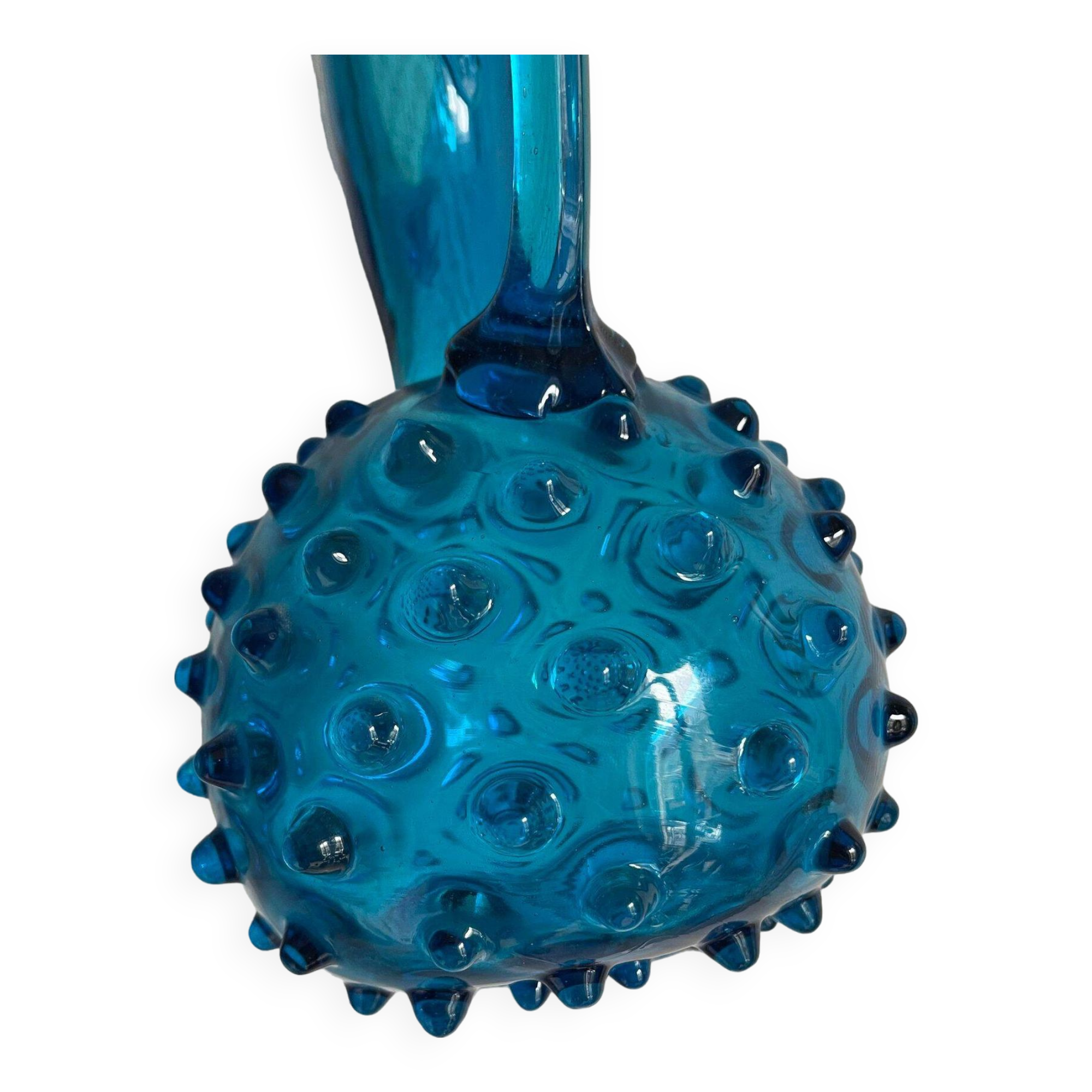 Empoli style studded blue vase