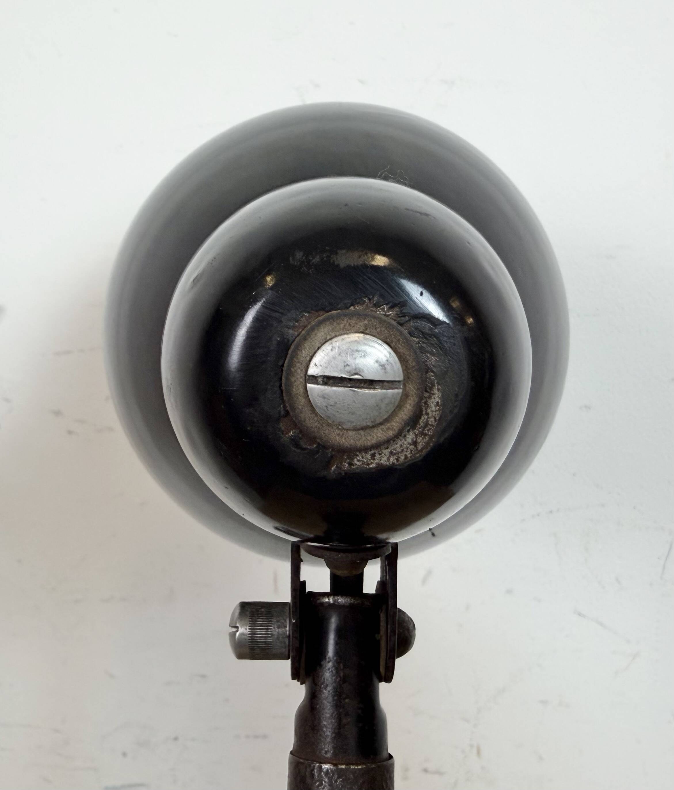 Industrial Black Enamel Bauhaus Desk Lamp, 1930s
