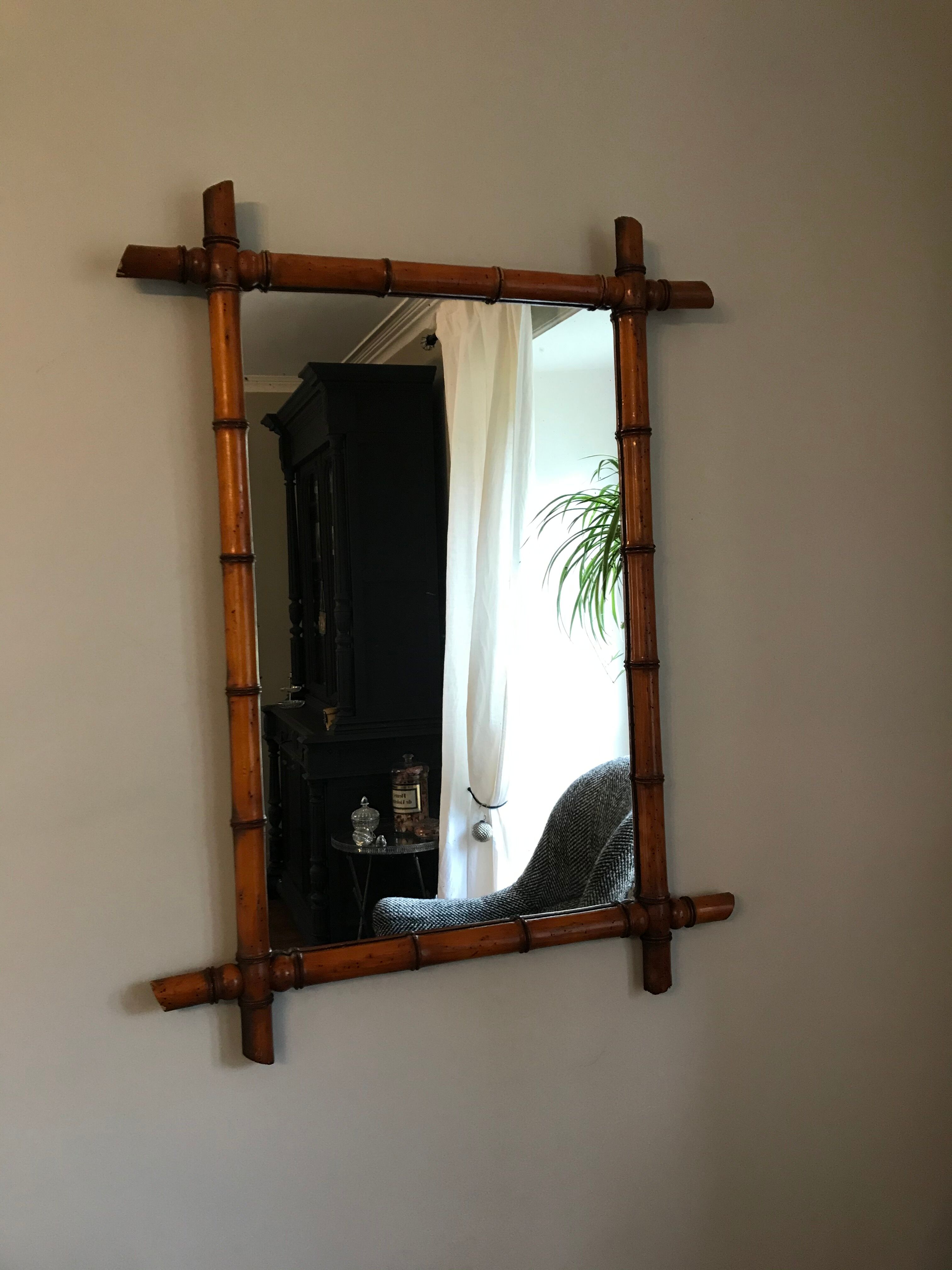 Vintage bamboo mirror 75 x 100 cm