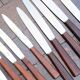 Nogent knives, teak handles, vintage (6 small, 5 large)
