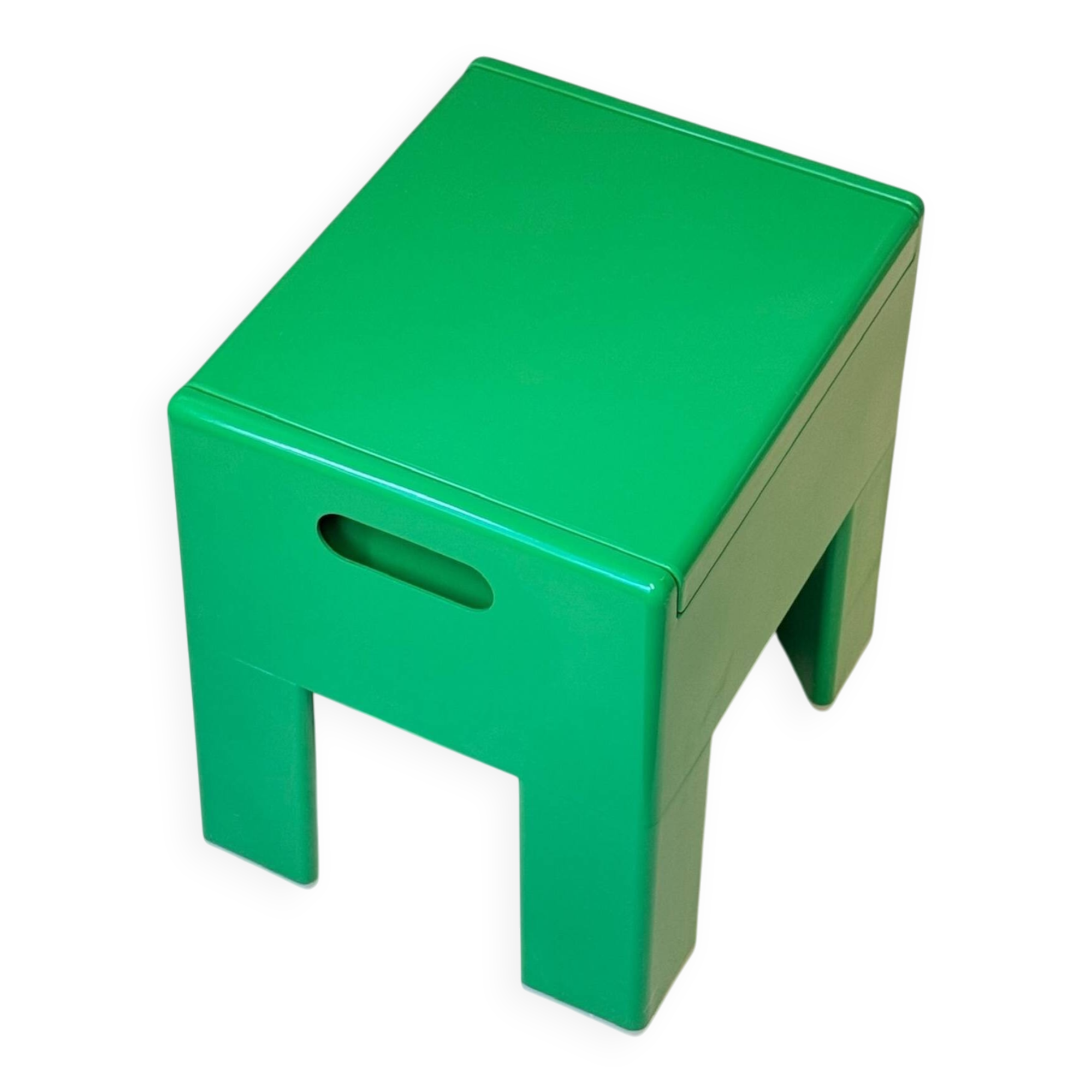 Tabouret coffre Space Age vert Olaf Von Bohr pour Gedy Italie années 60