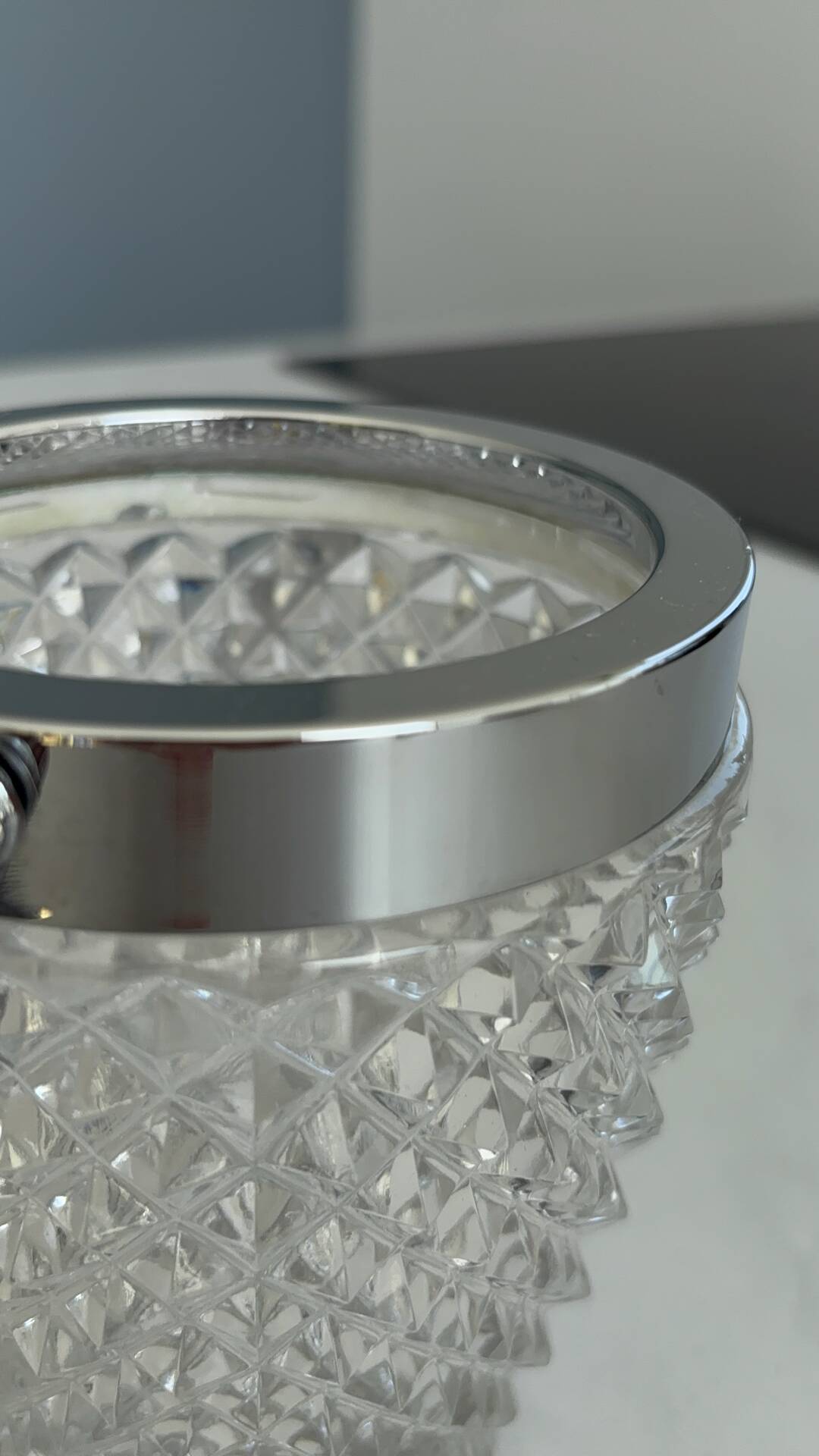 Vintage glass ice bucket – ice tray with metal handles