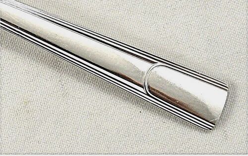 Christofle Gabon, Art Deco, 12 table settings, 24 pieces in silver-plated metal.