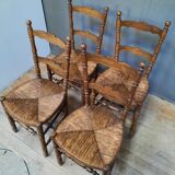 4 straw chairs with bar