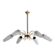 Chandelier brass and tulip glass
