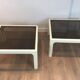Pair of large white lacquered fiberglass side tables. Poschinger