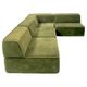 Canapé modulaire vintage Trio en tissu teddy vert de Cor, années 1970, ensemble de 4.