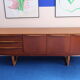 Teak sideboard of the 60s U-shaped base