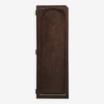 Small old dark oak carved door