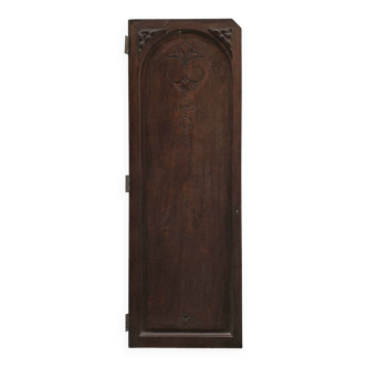 Small old dark oak carved door
