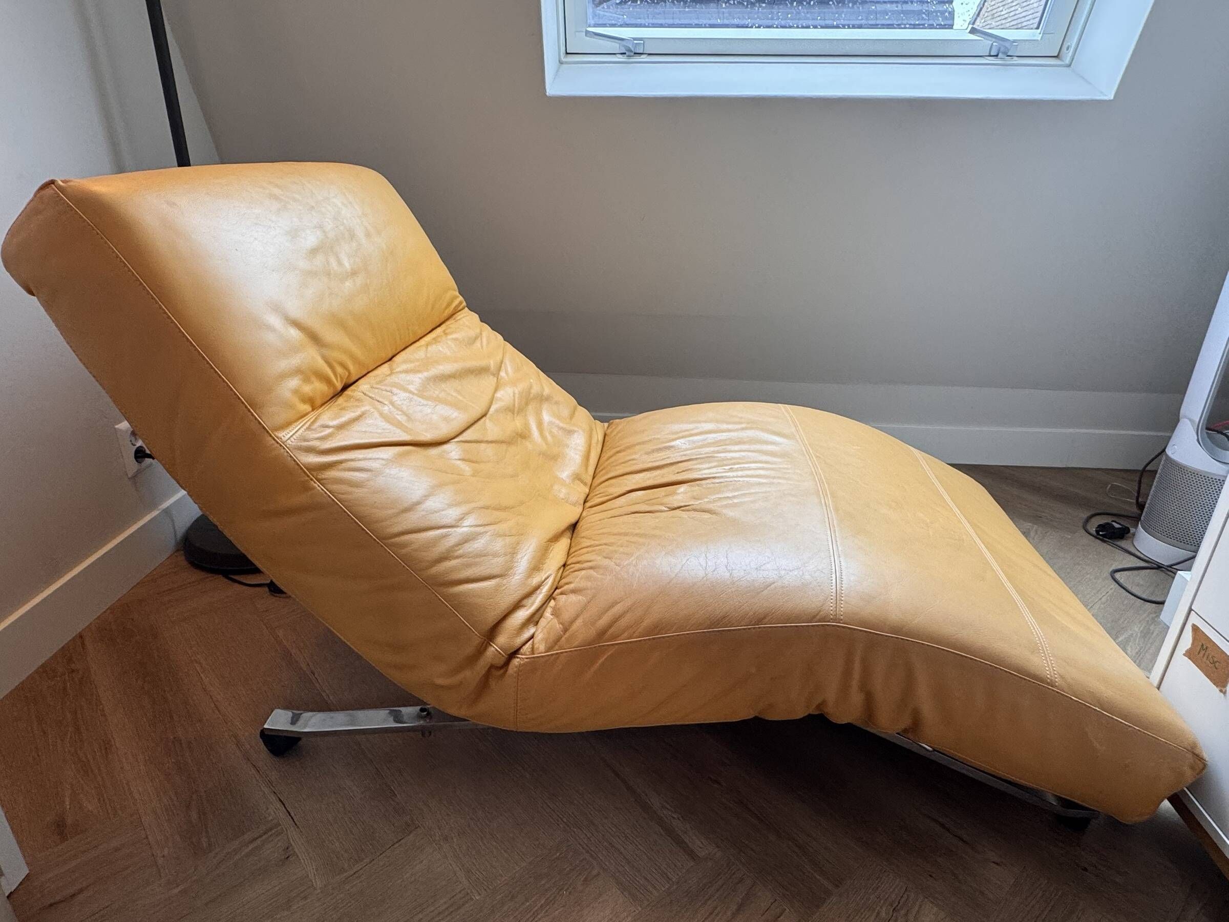 Original Vintage N. Eilersen Chaise Longue in Cognac Leather