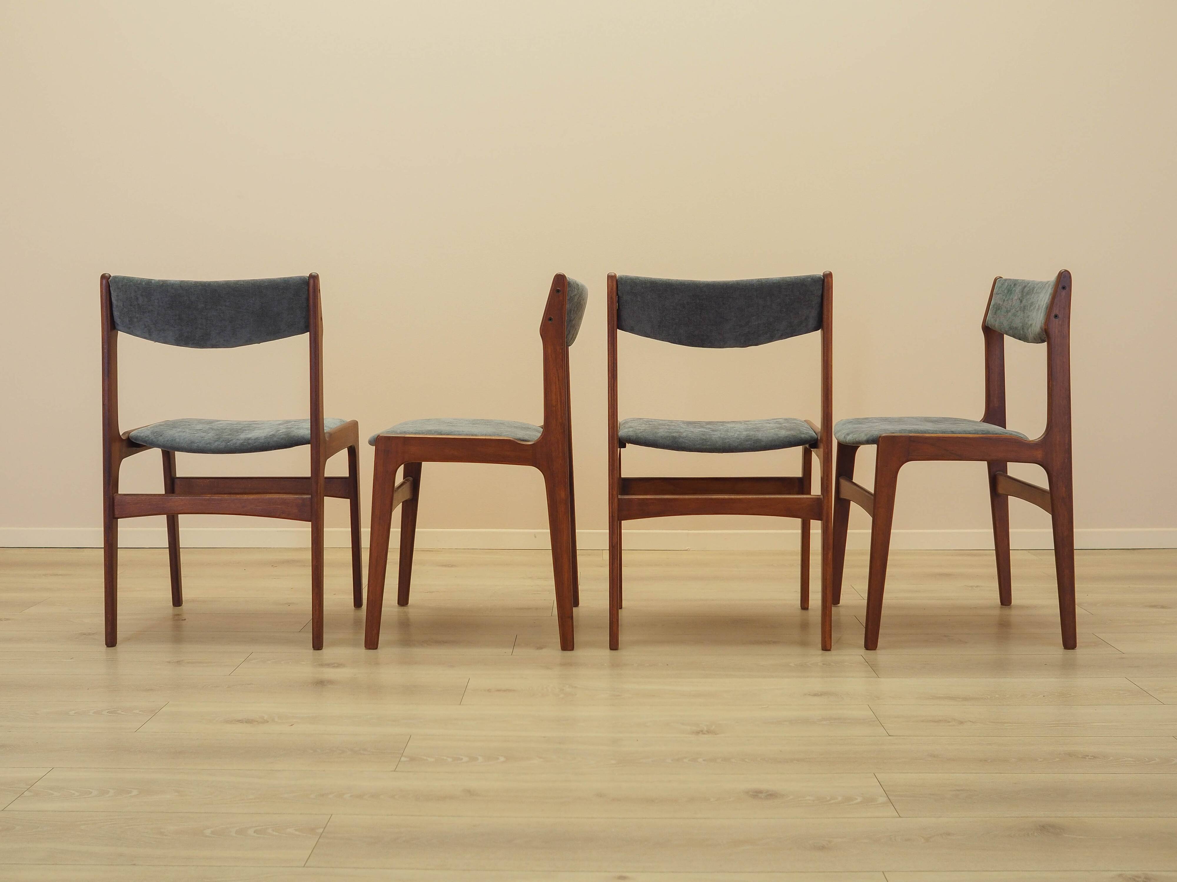 Set of four teak chairs, Danish design, 1970s, made in Denmark
