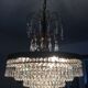 Chandelier cascading crystal and bronze tassels