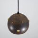 Lampe suspendue brutaliste globulaire en cuivre / verre par Peill & Putzler