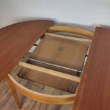 Round Scandinavian teak table