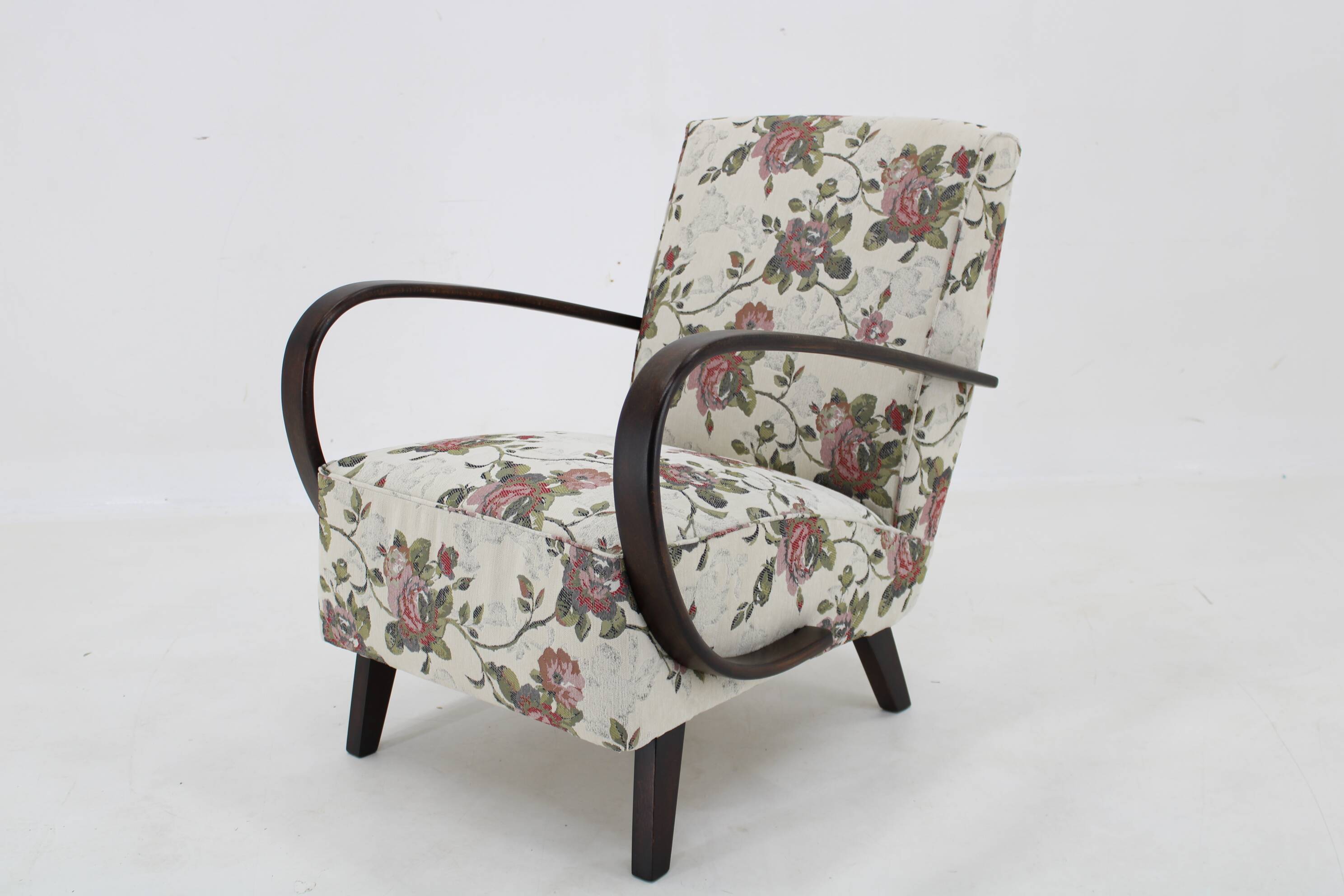 1950s Jindrich Halabala Restored Gobelin Armchair, Czechoslovakia