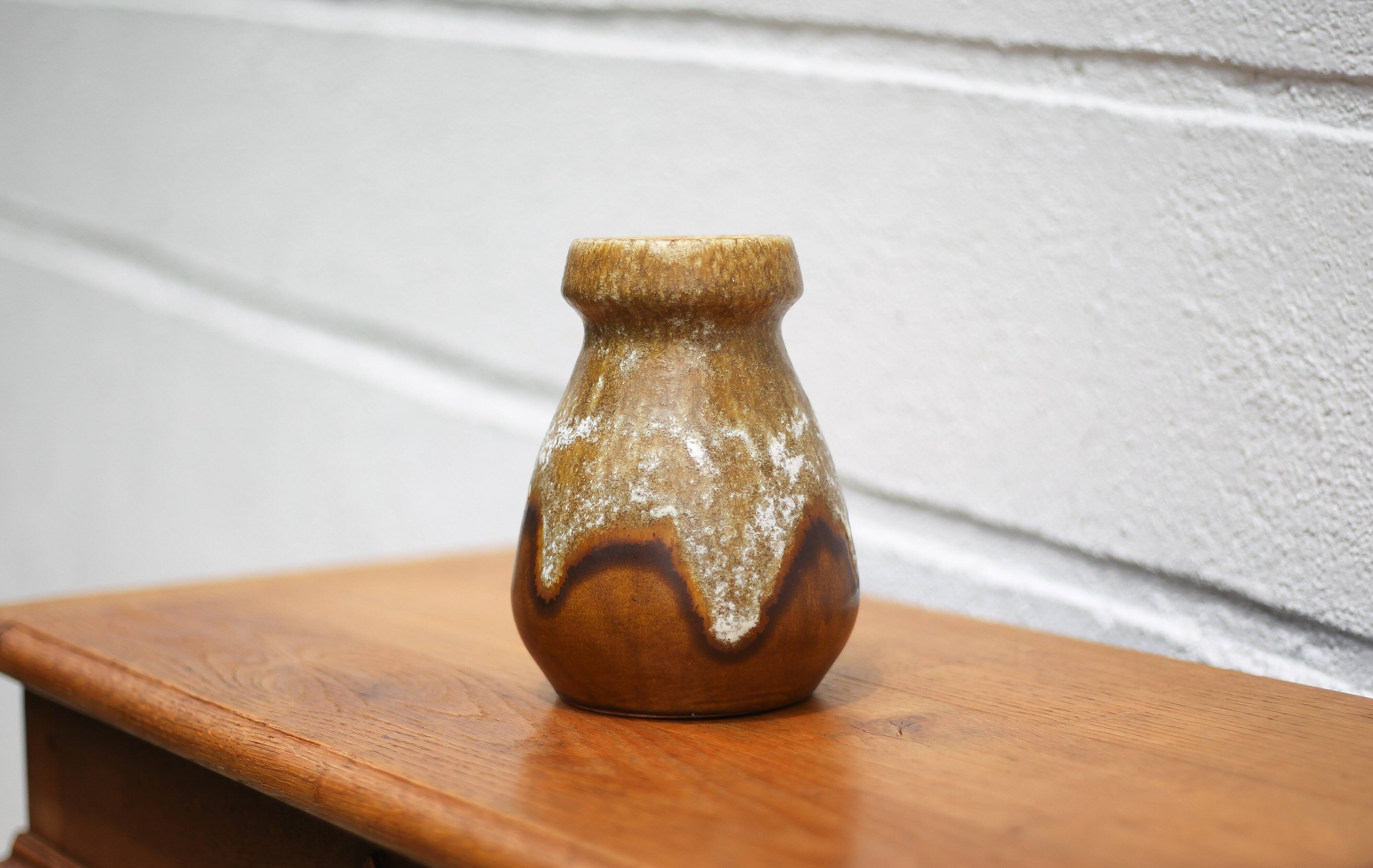 St Clément fat lava vase, vintage vase, St Clément ceramic vase, made in France, flower pot