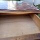 Wood and marble bedside table