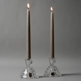 Paire de bougeoirs réversibles en cristal Bohemia, Tchécoslovaquie