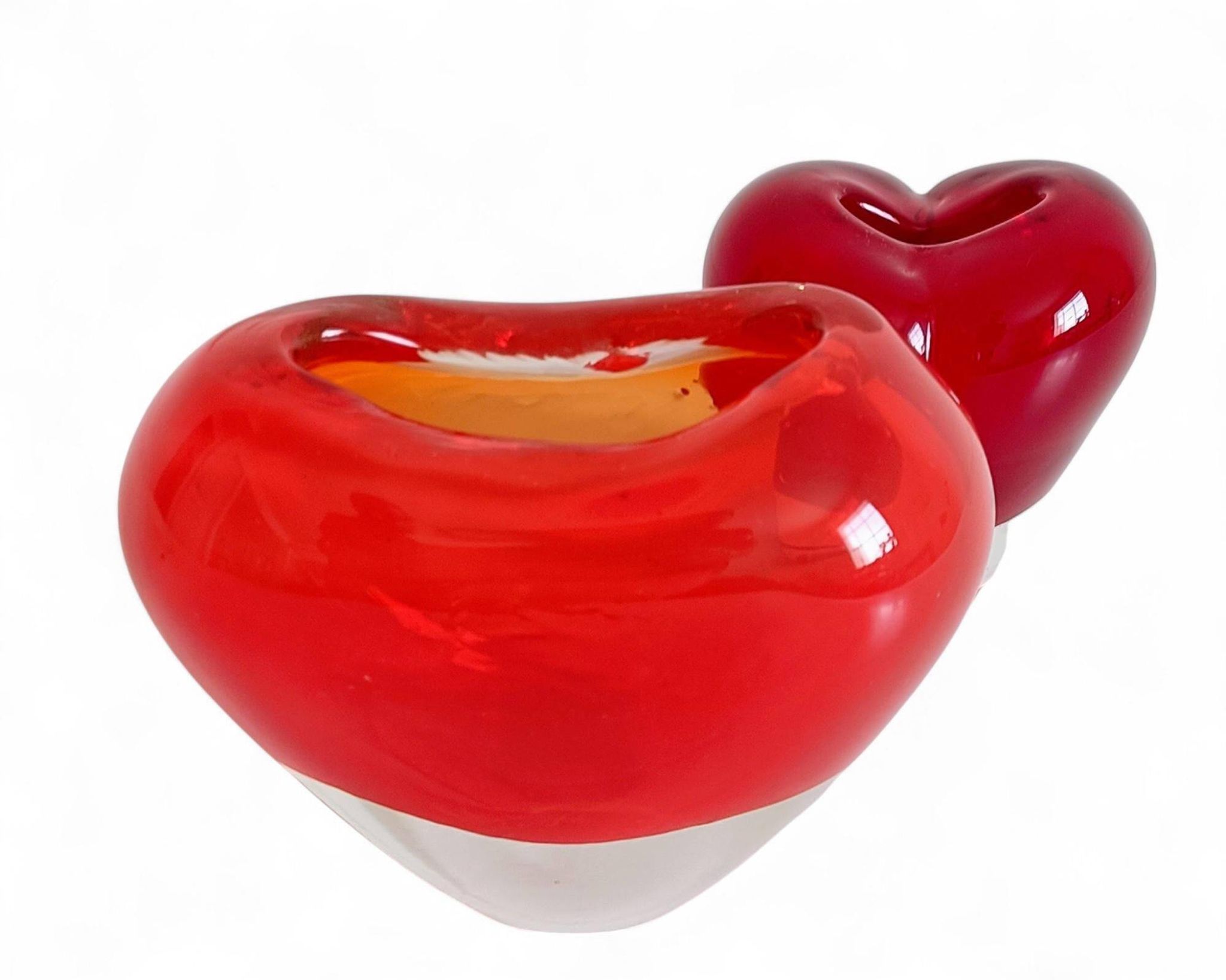 Post-Modern Murano Glass Heart Vases by Maria Christina Hamel, 1990s
