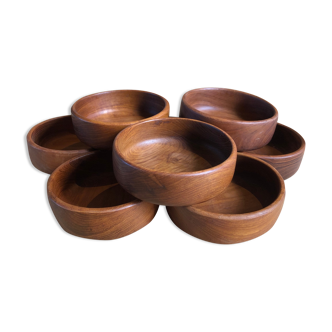 Lot de bols en bois