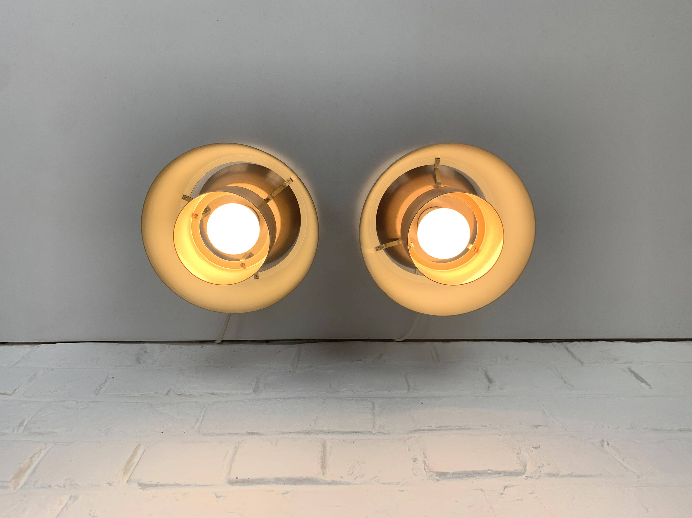 Pair of Tivoli Jørn Utzon ceiling lights for Nordisk Solar Denmark, 1950-60s