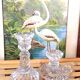2 nice old candle holders glass