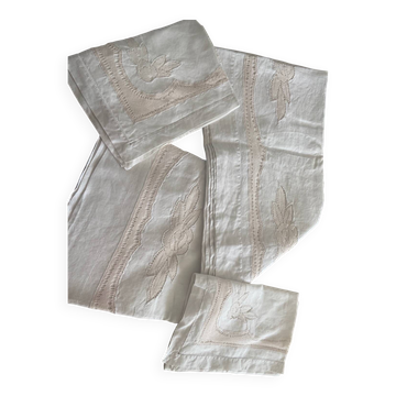Parure drap ancien à 2 teintes rare
