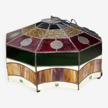 Art deco style stained glass pendant light, Diameter 58cm