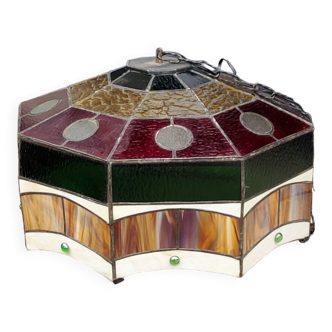 Art deco style stained glass pendant light, Diameter 58cm