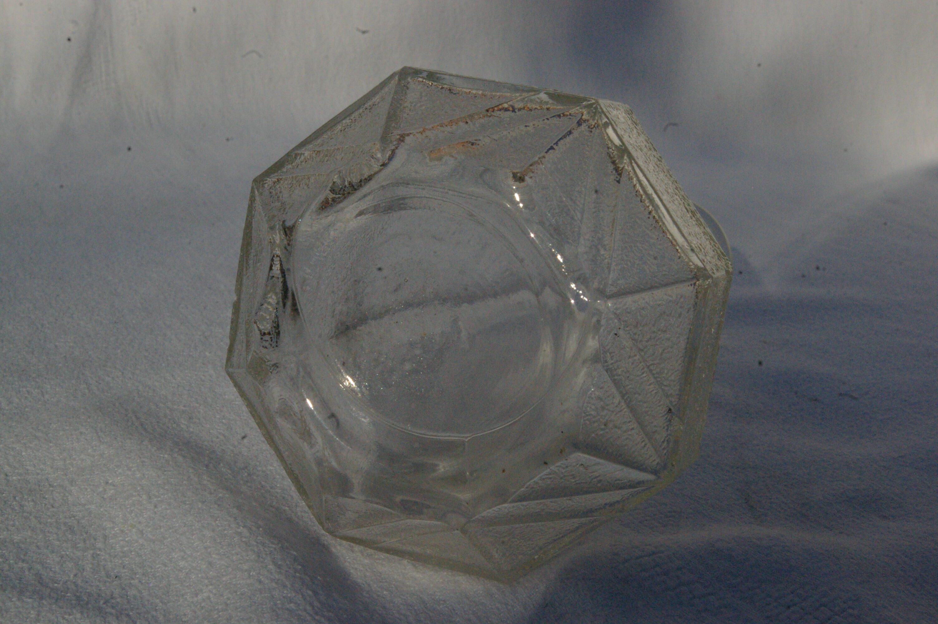 Former pitcher carafe bistro water pot in molded glass 1950s