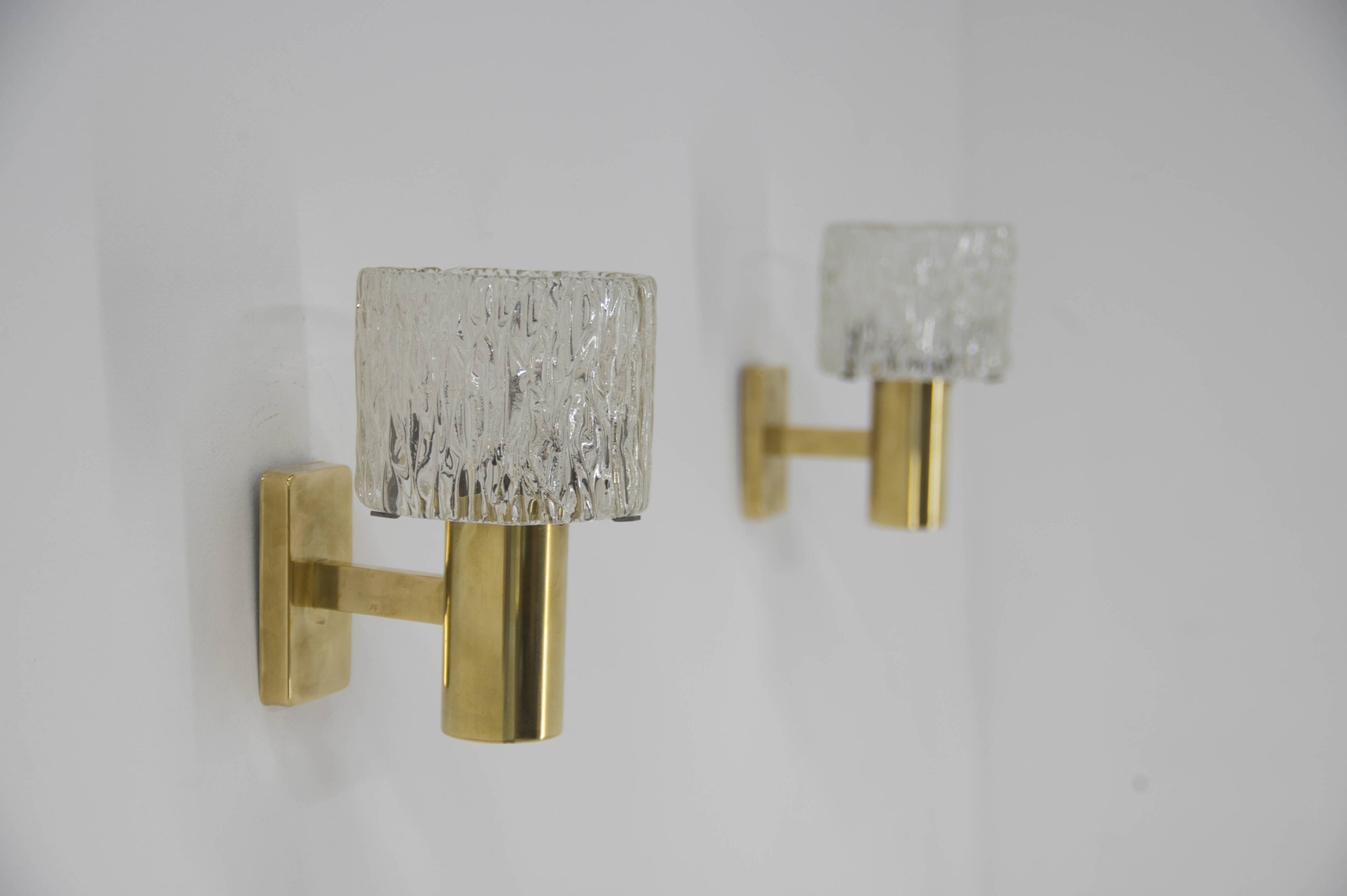 Set of pendant and two wall lights by fagerlund, 1950s