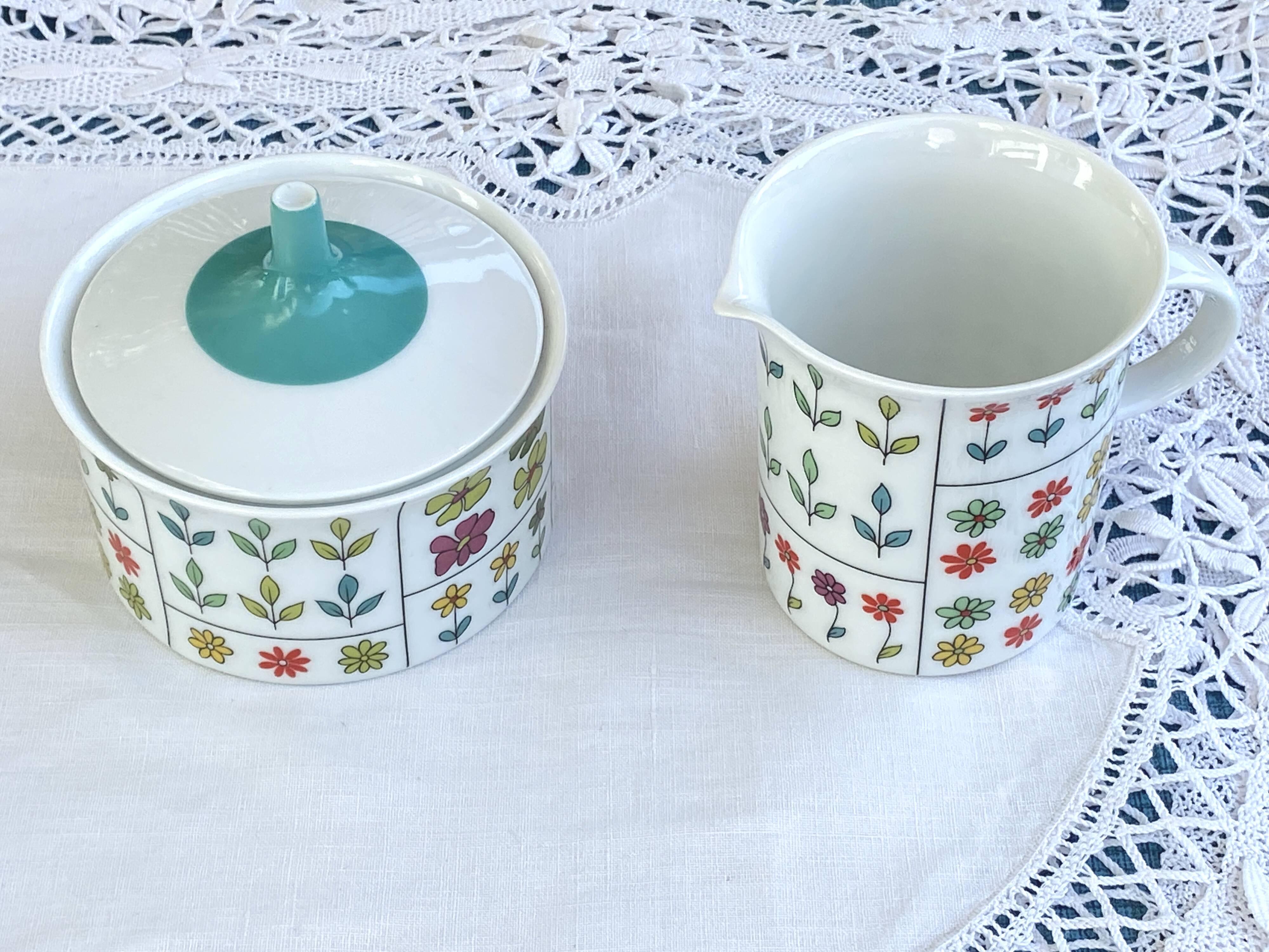 Vintage Rosenthal Design Baumann Pucci Porcelain Sugar Bowl and Pot - 1960