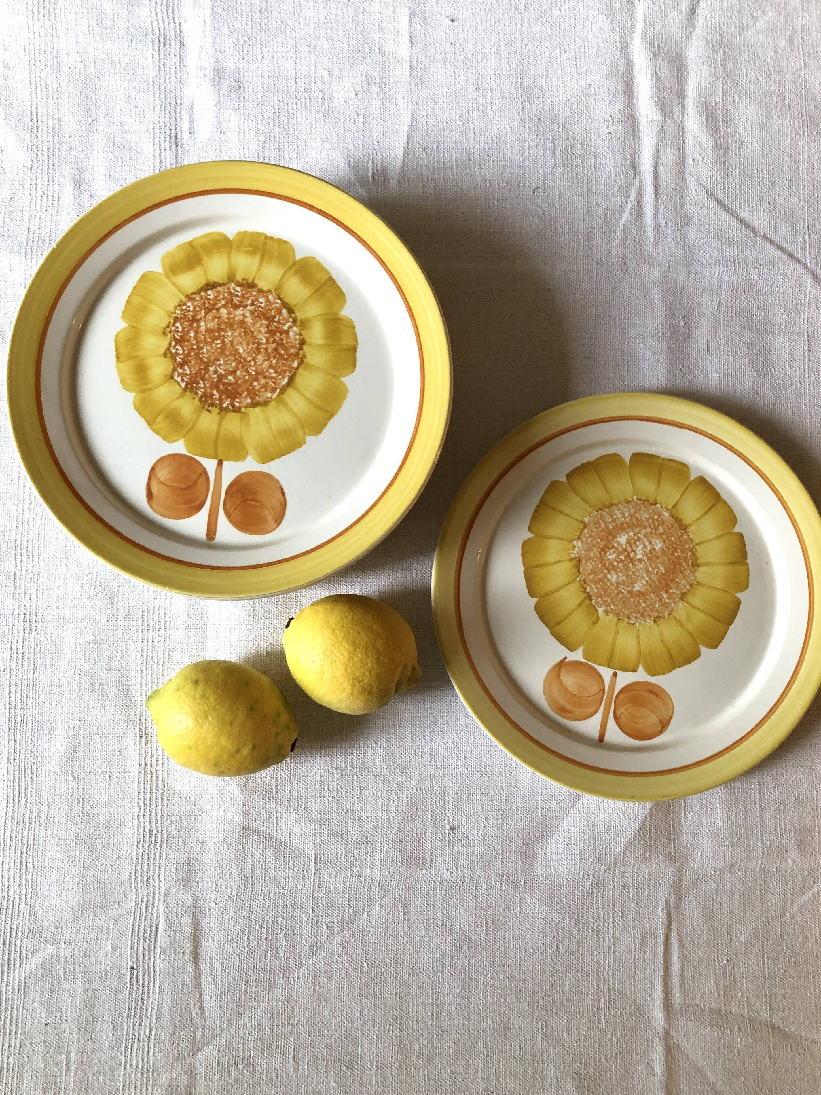 Series of eight Sarreguemines plates