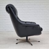 Fauteuil en cuir pivotant danois vintage