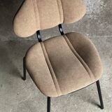 Beige brown fabric office chair, 1980s