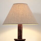 Turned wooden floor lamp