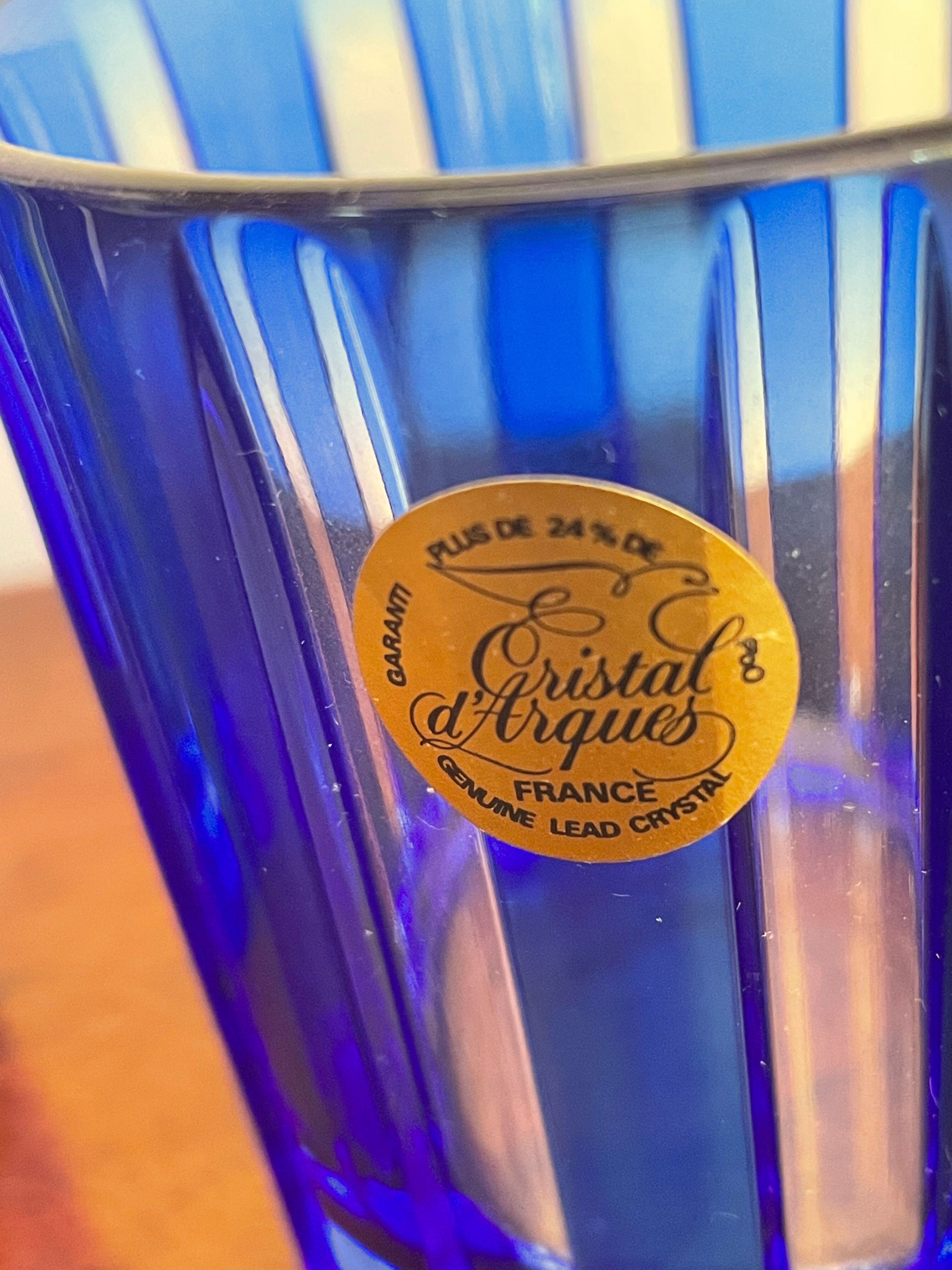 Pair of vintage Arques crystal whisky glasses