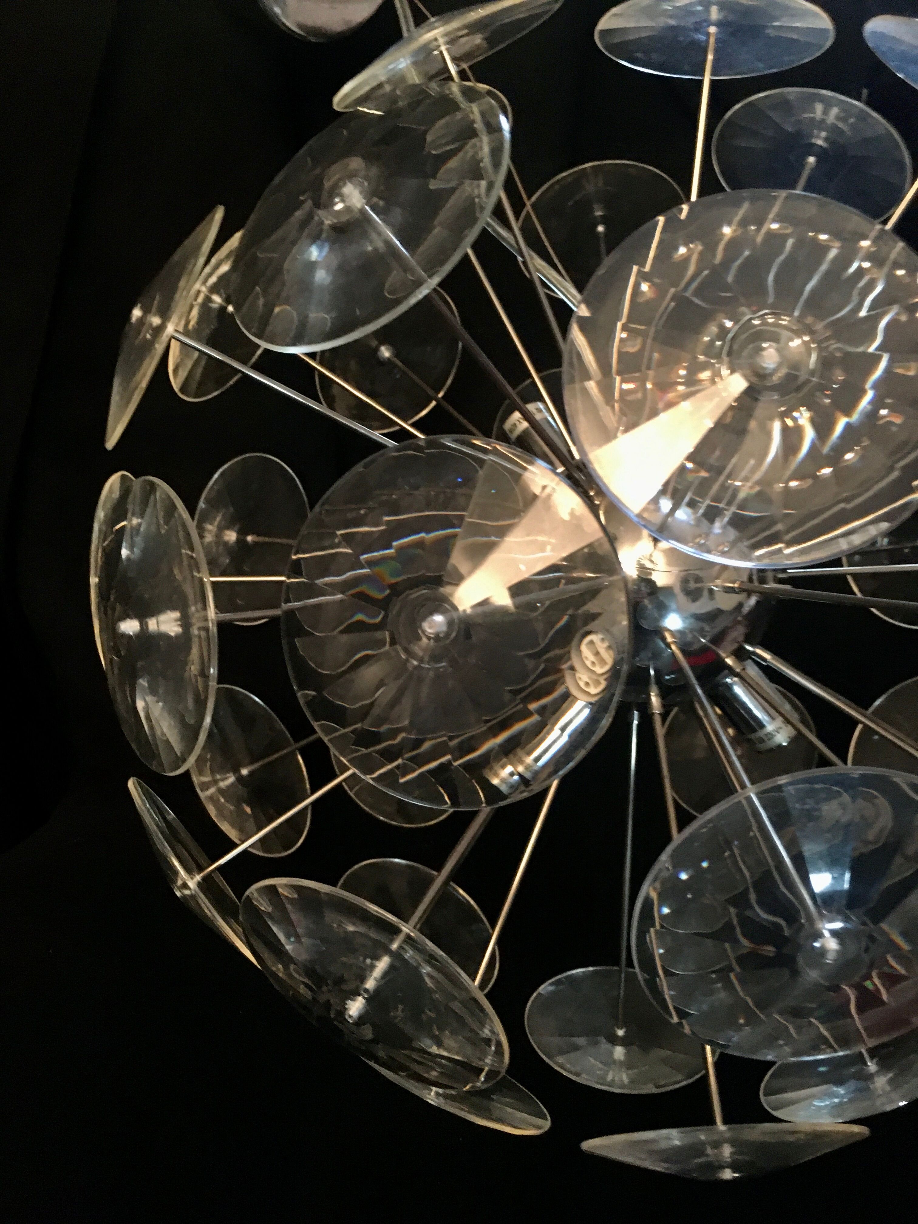 Sputnik chandelier design in chrome
