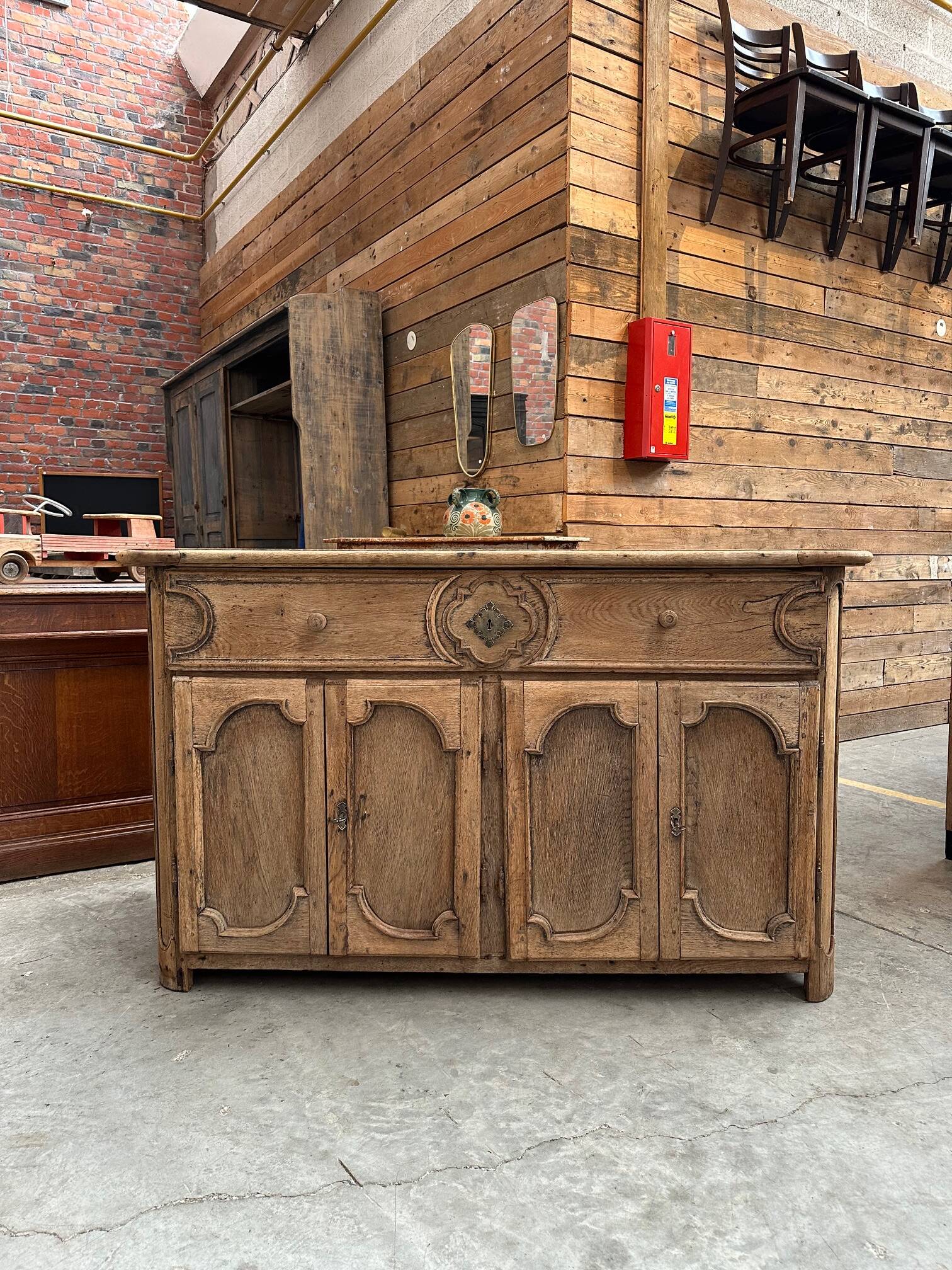 Atypical 19th century oak sideboard