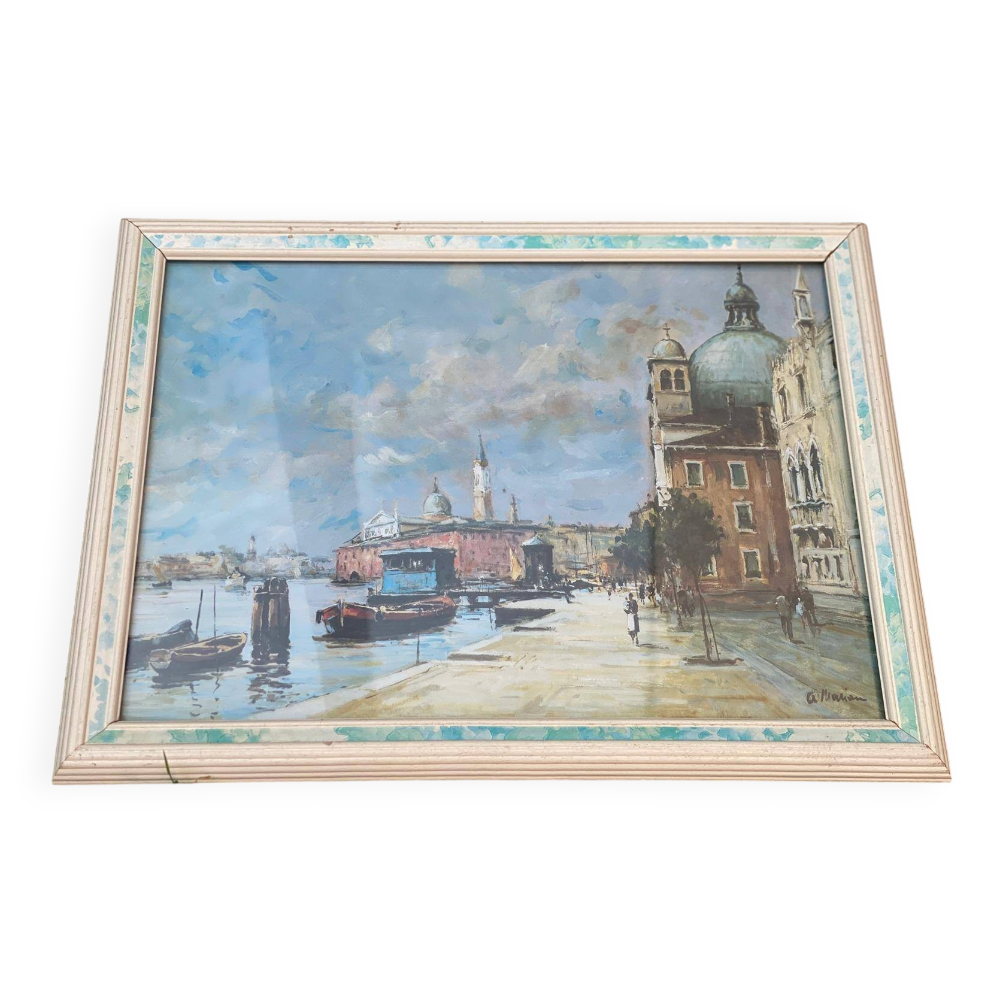 Oil painting on canvas A. Mariani Venice 1950