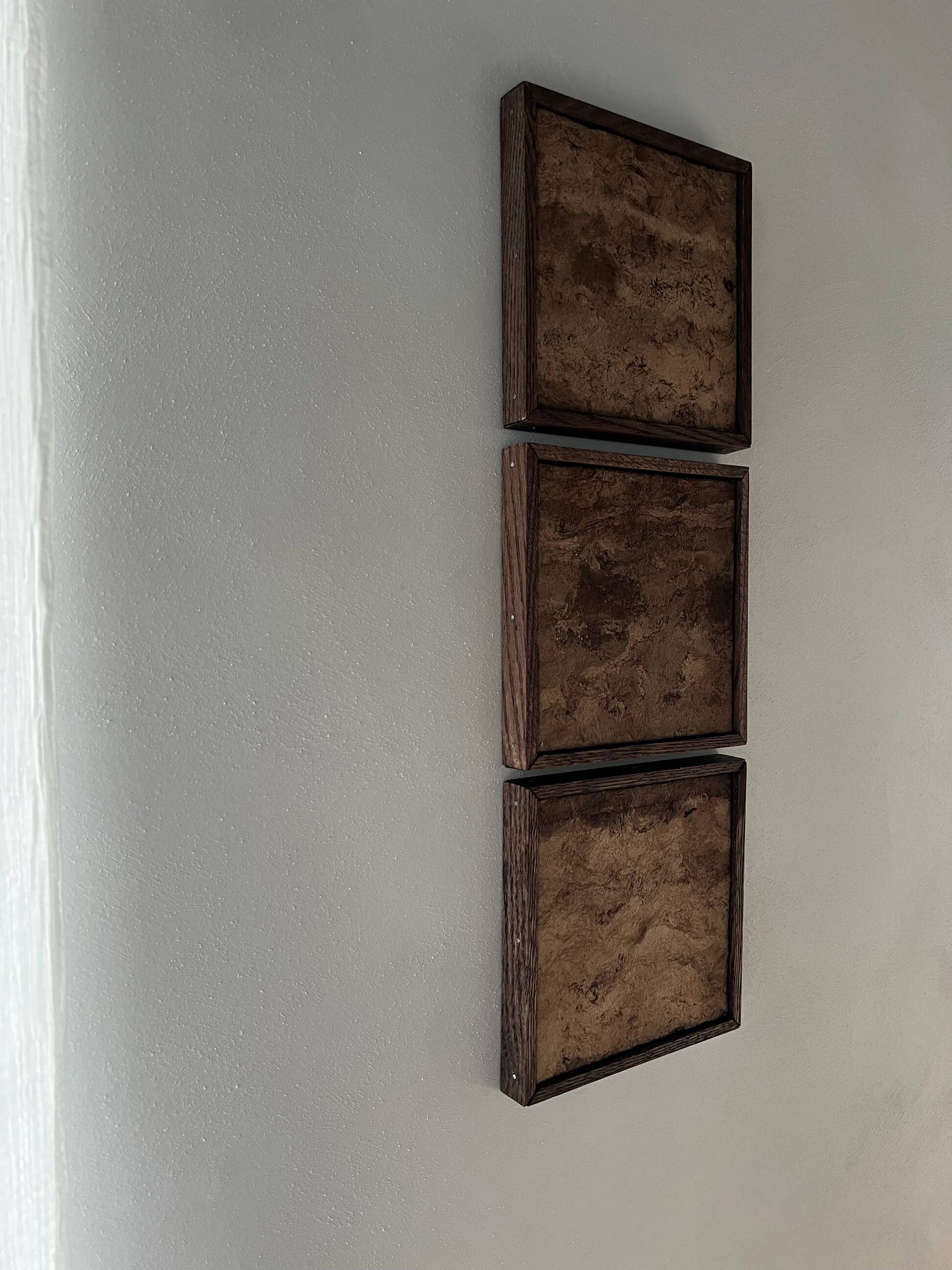 Triptych in bark paper