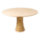 Italian Travertine and Brass Pedestal Dining Table Attributed to Marzio Cecchi for Studio Most, Italy,